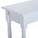 Tavolo Consolle con Ripiani in Legno Bianco 100x30x80 cm -9