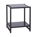 Tavolino Basso Stile Industriale in Legno e Metallo Nero 38x38x45.7 cm -1