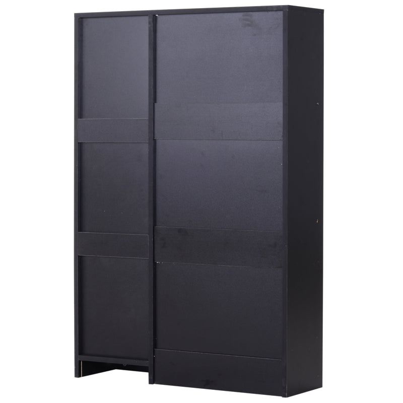 Scarpiera in Legno Nero 8 Scomparti 80x24x120 cm -10