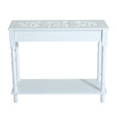 Consolle Moderna per Ingresso in Legno Bianco 89x35.5x72 cm -4