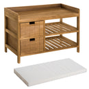 Panca Contenitore da Ingresso con Cassetti e Ripiani in Legno Chiaro 69x34x48 cm -9