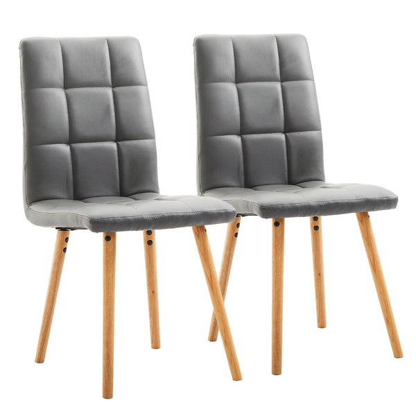 Set mit 2 modernen Polsterstühlen aus grauem Kunstleder und Holz, 45 x 56 x 93 cm sconto