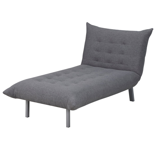 Chaiselongue Sessel Bett 2 in 1 aus grauem Leinenstoff 80x153x84 cm sconto