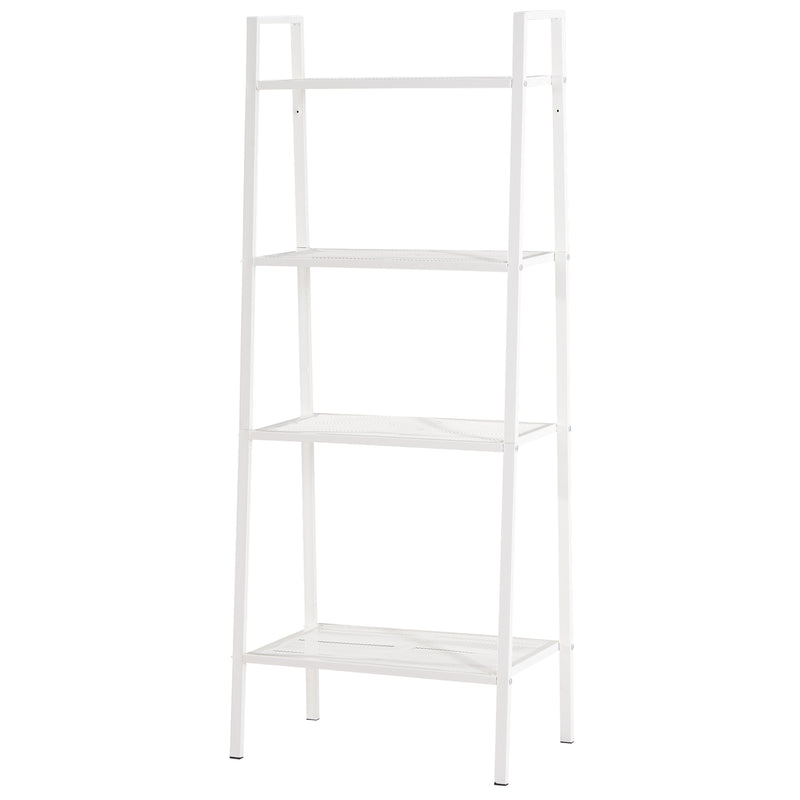 Scaffale a Scala 4 Ripiani in Acciaio Bianco 60x35.2x148.2 cm -1