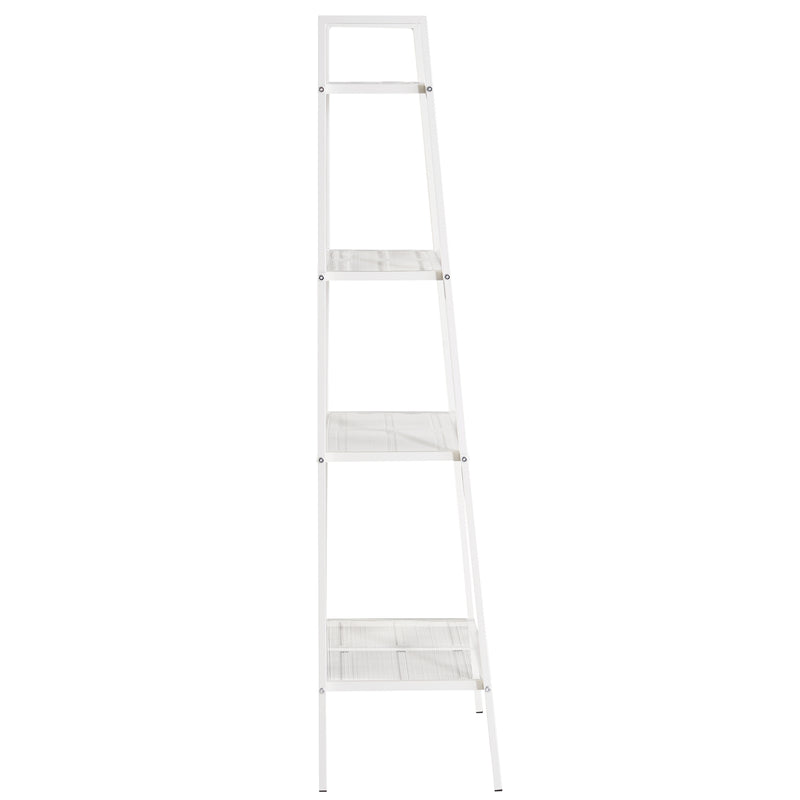 Scaffale a Scala 4 Ripiani in Acciaio Bianco 60x35.2x148.2 cm -6