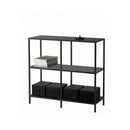 Libreria Scaffale in Metallo 3 Ripiani Nero 100x36x94,5 cm -1