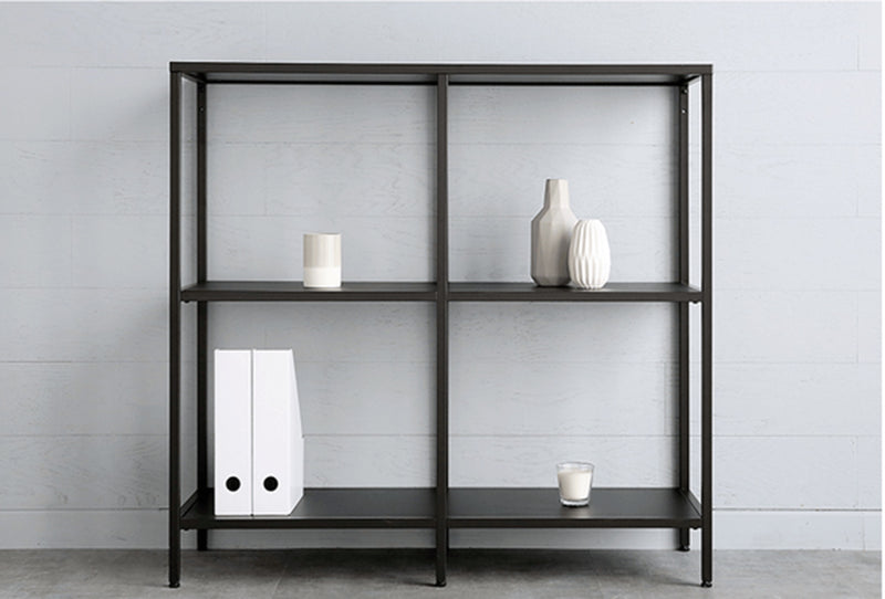 Libreria Scaffale in Metallo 3 Ripiani Nero 100x36x94,5 cm -2