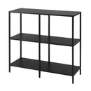 Libreria Scaffale in Metallo 3 Ripiani Nero 100x36x94,5 cm -3