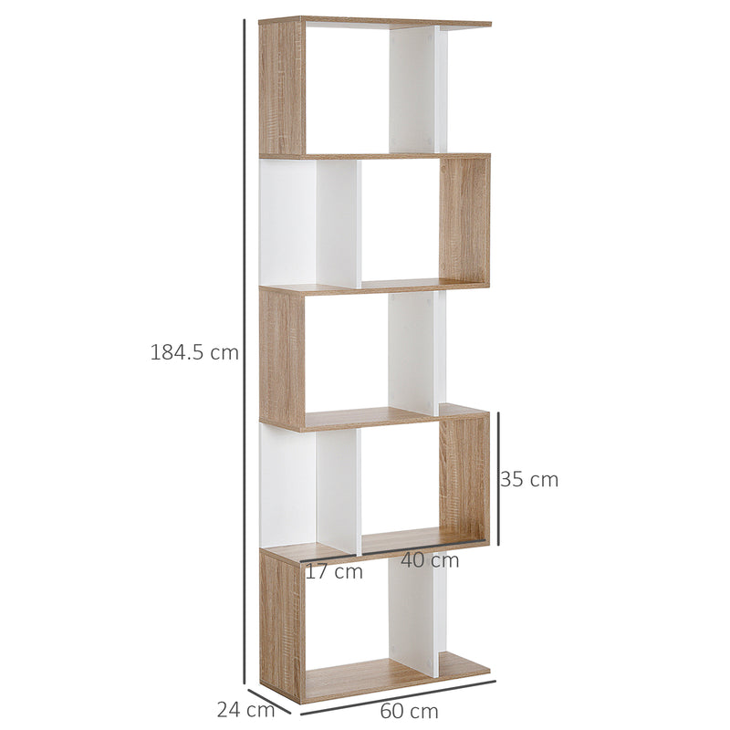 Libreria da Muro Moderna 5 Ripiani in Legno Bianco 60x24x1184.5 cm -3