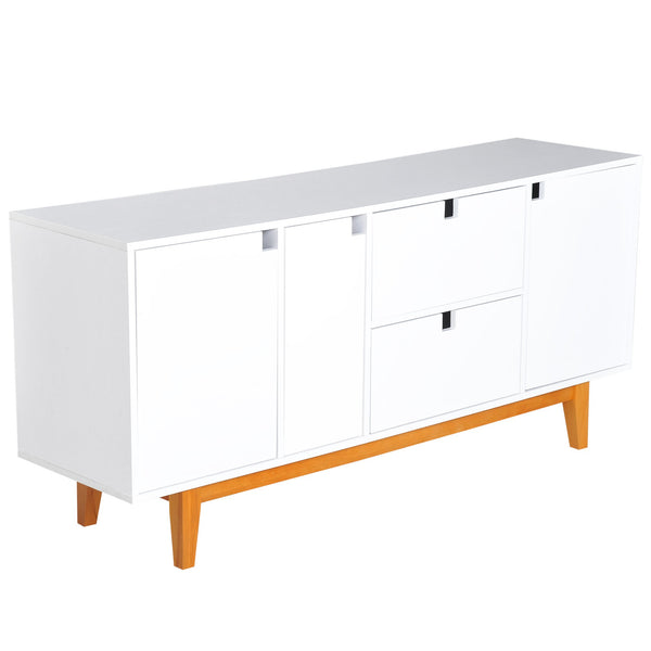 online Weißes modernes Wohnzimmer-Sideboard mit Füßen 145 x 38 x 67 cm