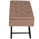 Cassapanca Pouf Contenitore Imbottito Marrone 80x40x42 cm -4