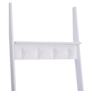 Appendiabiti da Ingresso a 3 Ripiani 4 Ganci in Legno Bianco 67x38.5x196 cm -5