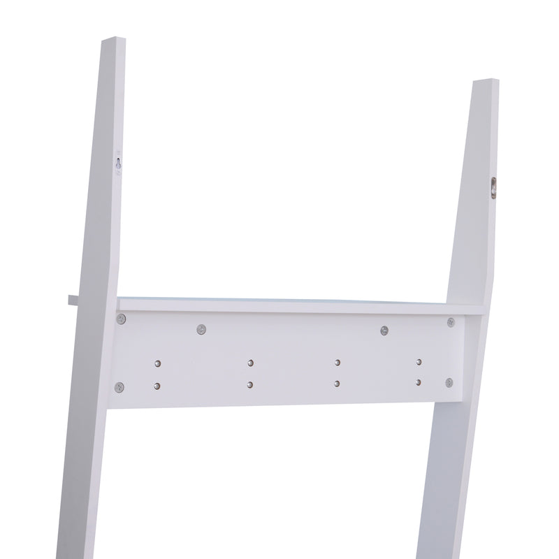 Appendiabiti da Ingresso a 3 Ripiani 4 Ganci in Legno Bianco 67x38.5x196 cm -6