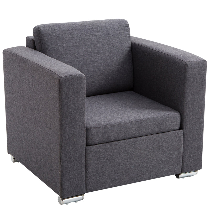 Poltroncina Moderna con Rivestimento in Tessuto Grigio Scuro 81x73x78 cm -1