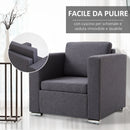 Poltroncina Moderna con Rivestimento in Tessuto Grigio Scuro 81x73x78 cm -7