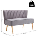 Divano 2 Posti Stile Nordico Grigio Chiaro 117x56.5x77 cm -4