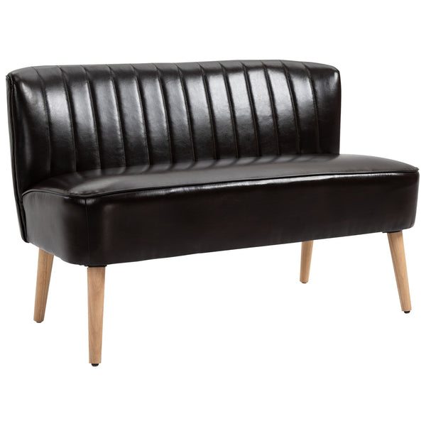 2-Sitzer-Sofa 117 x 56,5 x 77 cm in dunkelbraunem Kunstleder prezzo