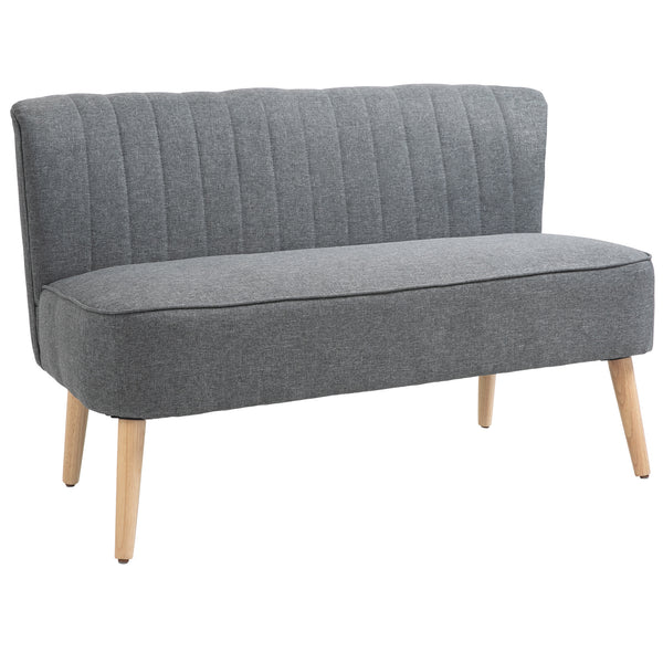 online 2-Sitzer-Sofa 117 x 56,5 x 77 cm in hellgrauem Stoff