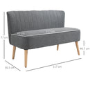 Divano 2 Posti 117x56,5x77 cm in Tessuto Grigio Chiaro-3