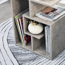 Mobiletto Libreria a 3 livelli in Legno Grigio Effetto Cemento 45x40x55 cm -8