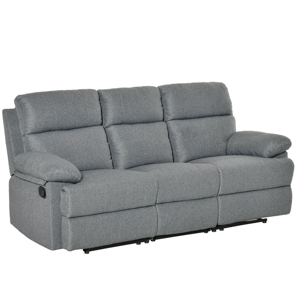 sconto 3-Sitzer-Sofa mit Rückenlehne und seitlich verstellbarer Fußstütze Anthrazitgrau 185 x 95 x 97 cm