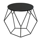 Tavolino Geometrico di Design in Acciaio Nero 54x54x44 cm -1