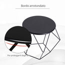 Tavolino Geometrico di Design in Acciaio Nero 54x54x44 cm -5