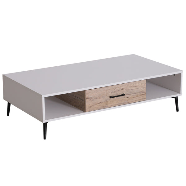 sconto Couchtisch für Wohnzimmer Modernes Design Weiß 110x60x30 cm