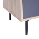 Credenza Mobile da Soggiorno in Legno Naturale e Grigio Scuro -4