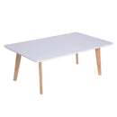 Tavolino Stile Nordico in Legno Bianco 120x70x45 cm -1