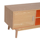 Mobile TV in Legno Rovere e Arancio 130x38x46.5 cm -6