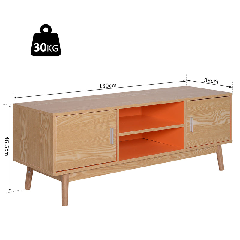 Mobile TV in Legno Rovere e Arancio 130x38x46.5 cm -7