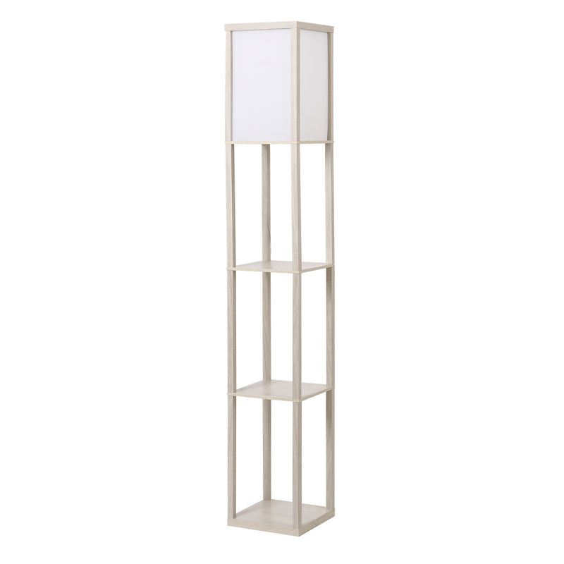 Lampada da Terra 26x26x160 cm E27 40W con Mensole in MDF Rovere-1