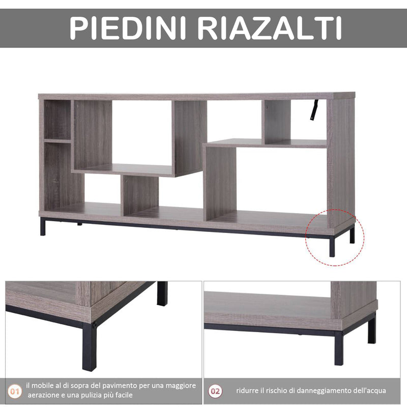 Mobile TV 6 Ripiani in Legno 152.2x39.5x71 cm  Rovere Scuro-3