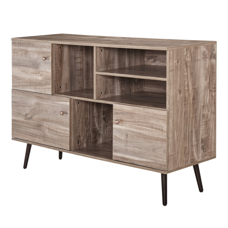 Credenza Mobile Soggiorno 3 Ante 4 Scaffali 135x46x91,5 cm -10