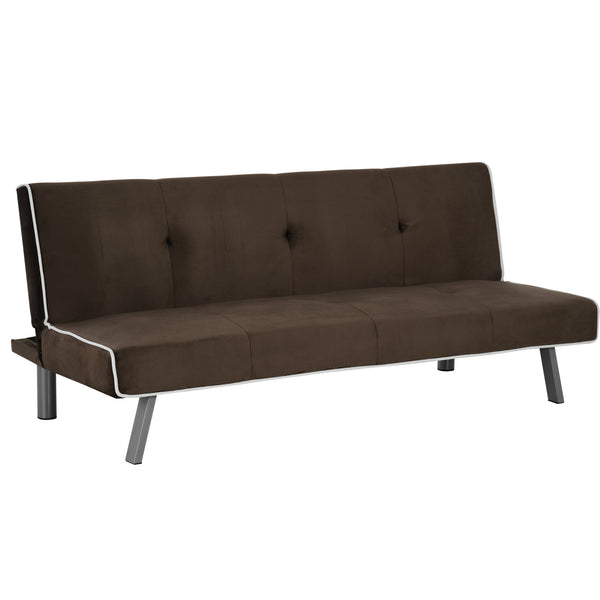 2-Sitzer Schlafsofa aus braunem Stoff 170x76x72,5 cm acquista