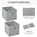 Mobile Libreria 2 Cassetti 6 Ripiani 89,8x30x89,8 cm  Bianco e Grigio-6