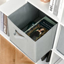 Mobile Libreria 2 Cassetti 6 Ripiani 89,8x30x89,8 cm  Bianco e Grigio-7