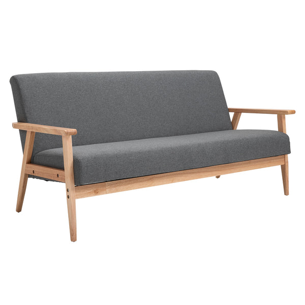 3-Sitzer-Sofa 154,5 x 68 x 73 cm in Stoff und grauem Holz online