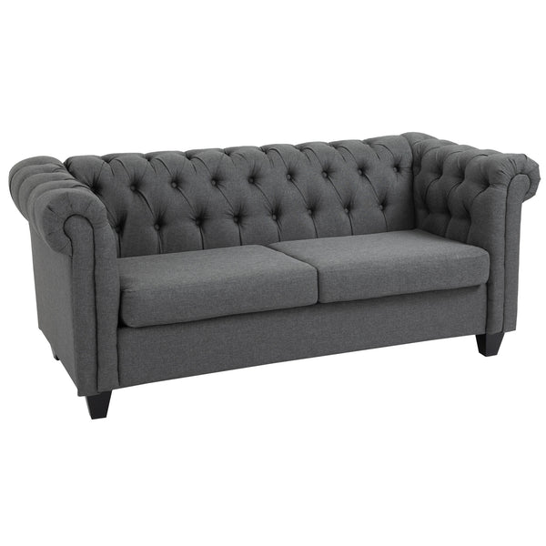 2-Sitzer-Sofa 185 x 81 x 78 cm in grauem Stoff in Leinenoptik sconto