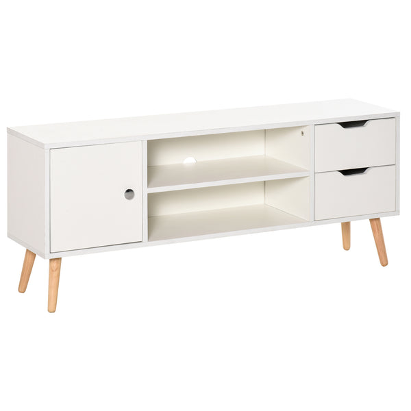 acquista TV-Schrank 1 Tür 3 Schubladen und offene Fächer 120 x 28 x 44 cm in weißem Holz