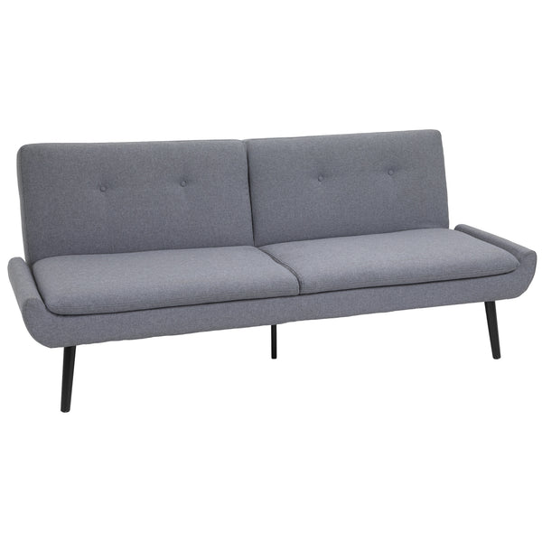 3-Sitzer-Schlafsofa 195 x 84 x 82 cm aus grauem Stoff in Leinenoptik prezzo