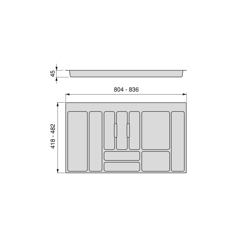 Portaposate Optima Universal M 900 Plastica Grigia Tecnoplastica Emuca-2