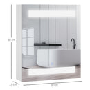 Pensile da Bagno 1 Anta Specchio con LED 60x50x15 cm  MorningLight Bianco-3