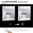 Pensile da Bagno 1 Anta Specchio con LED 60x50x15 cm  MorningLight Bianco-5