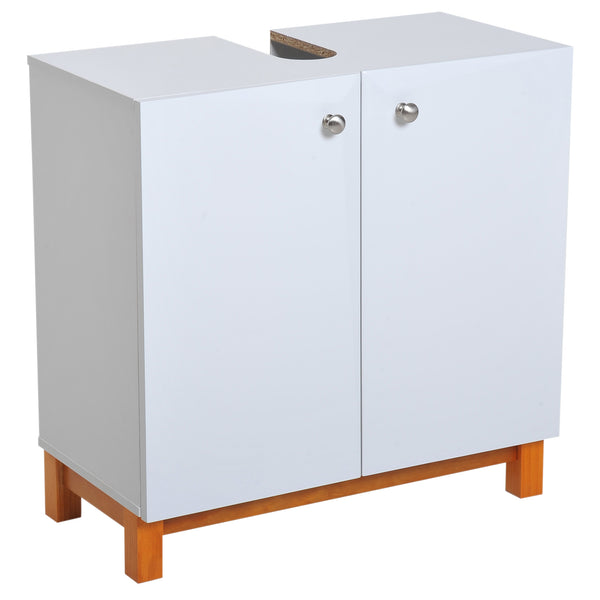 sconto Waschbeckenunterschrank aus weißem Holz 60x30x60 cm