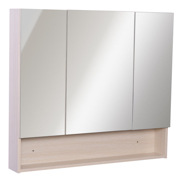 Spiegel Badezimmerschrank 3 Holztüren 90x13,5x80 cm sconto