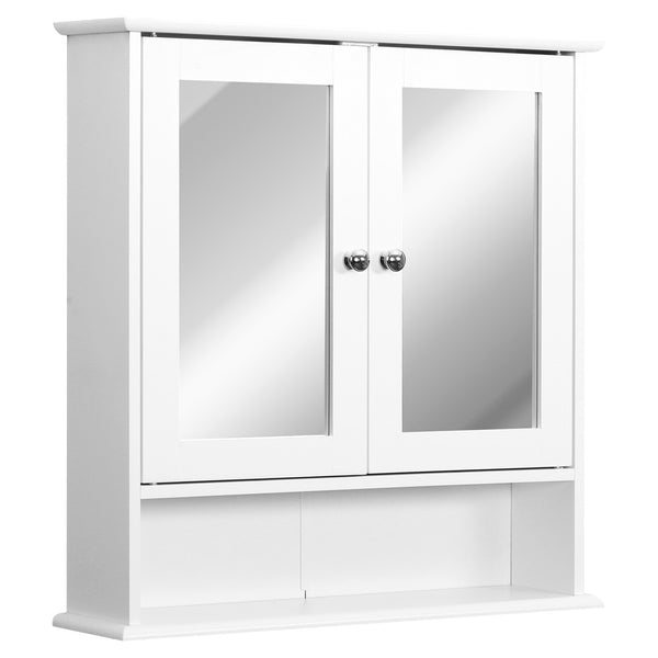 online Badezimmerspiegel 2 Türen aus weißem MDF 56x13x58 cm