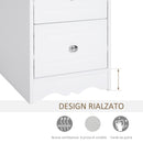 Mobiletto Bagno Cassettiera 3 Cassetti in Legno 30x30x68.5 cm  Floreare Bianco-6