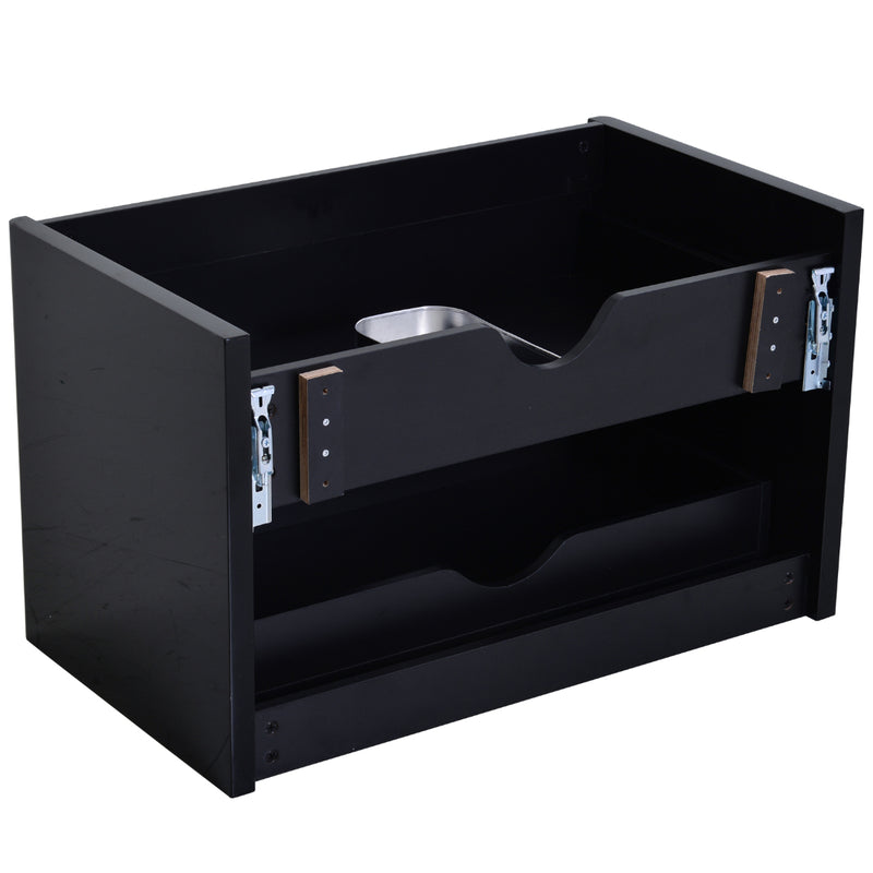 Mobile Bagno Sospeso 80 cm a 2 Cassetti con Specchio e Lavabo  Goteborg Nero-5